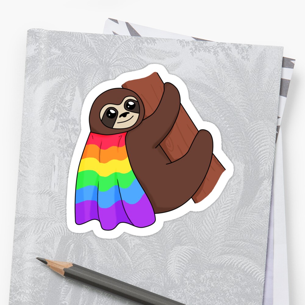 Lesbian And Gay Lgbtq Pride Sloth Sticker By Riotcakes Redbubble