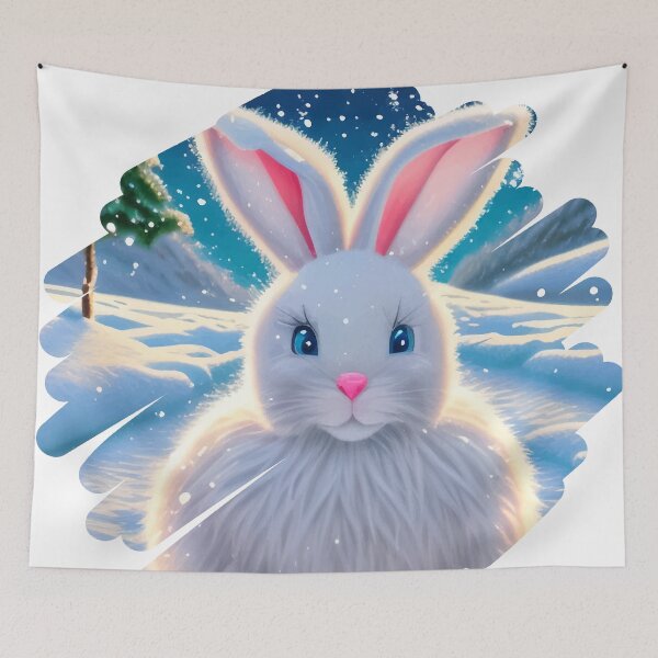 Item preview, White Bunny Rabbit - Blue Eyes - Pink Nose designed and sold by wynter57.