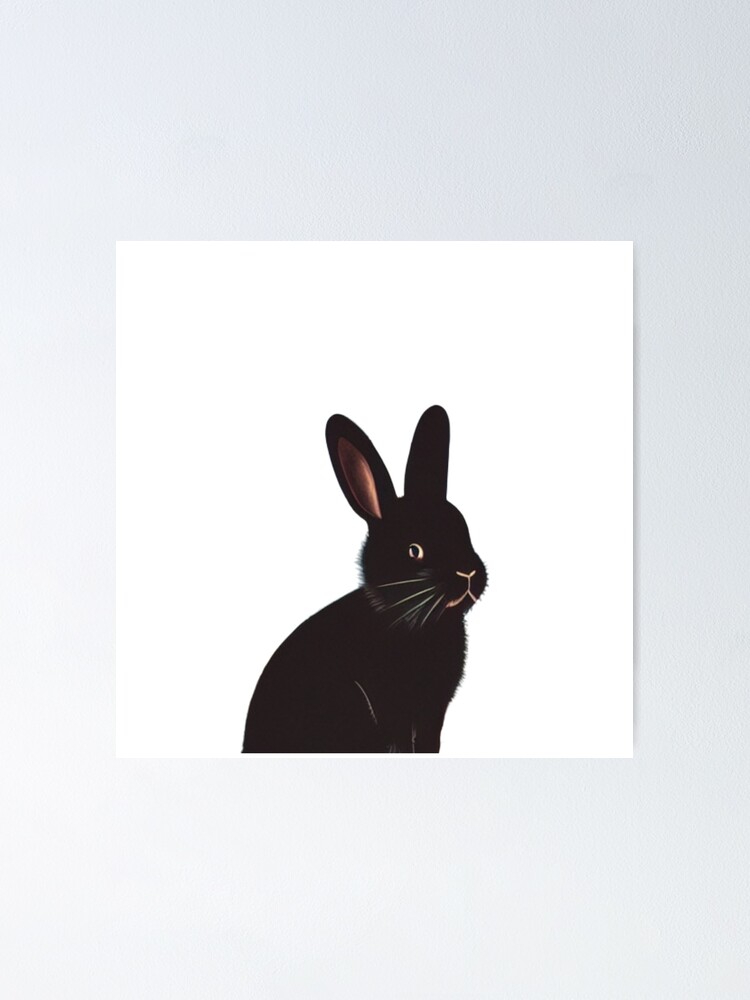 Black Otter Netherland Dwarf Bunny Lovely Cute Black Vintage