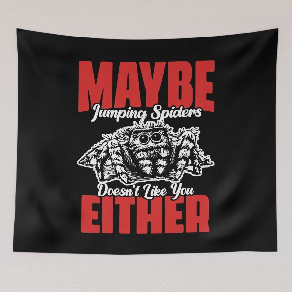 Item preview, Funny Jumping Spiders Doesn't Like You Either Salticidae Fan designed and sold by Nessshirts.