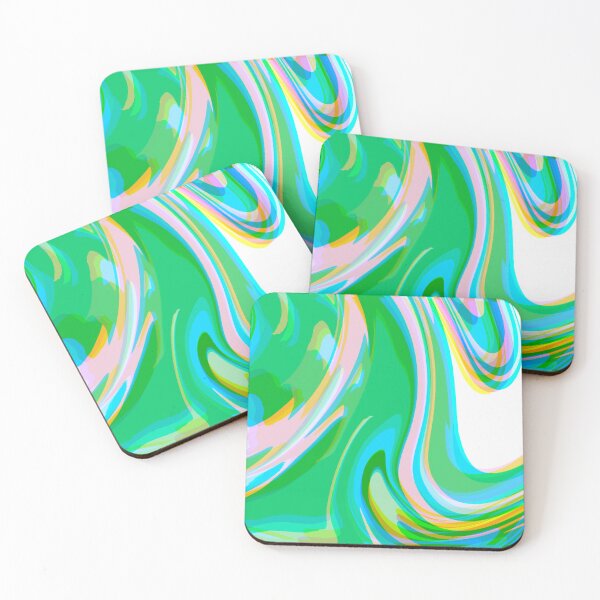 Item preview, Green, Turquoise, Pink, Blue and White Marble Pattern Design designed and sold by theprintedclub.