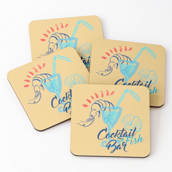 Item preview, Cocktails Bar and Fish Red Blue Beach designed and sold by ChristinasMess.