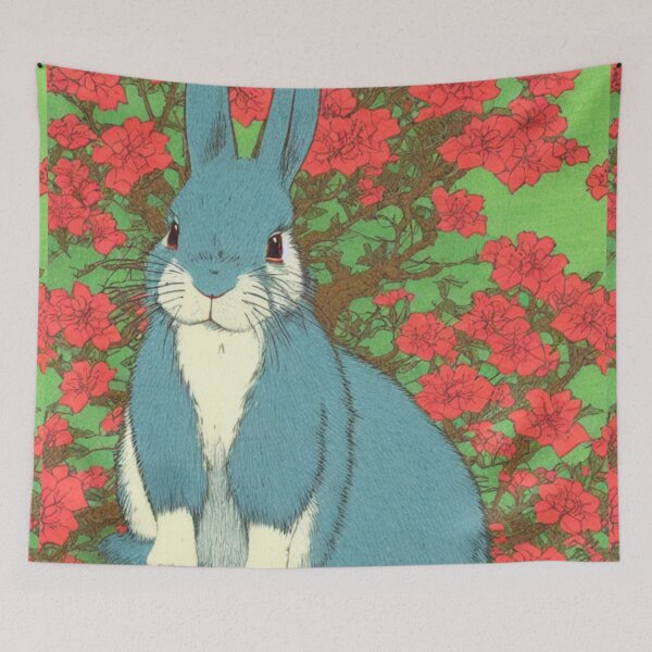 Item preview, Beautiful Floral Mini Rex Bunny Rabbit in Nature designed and sold by wigobun.