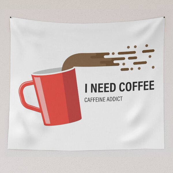 Item preview, Red cup with I need coffee, Caffeine addict designed and sold by Wissanu Mushtaprate.