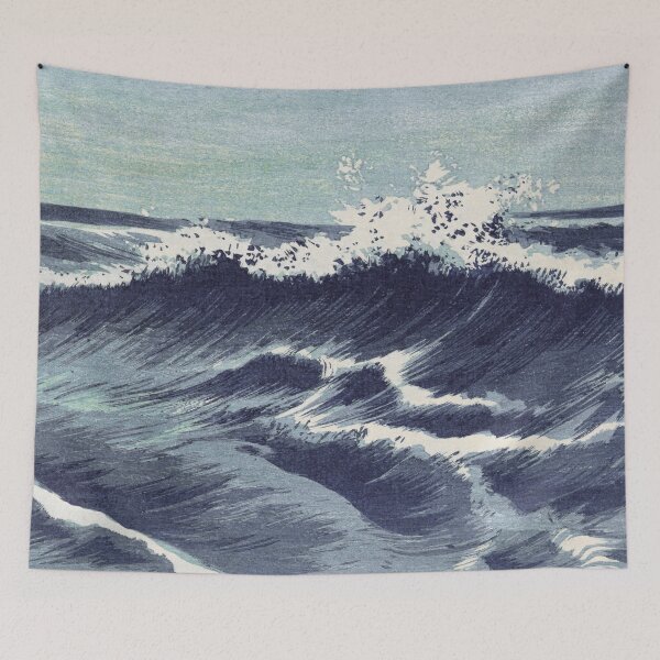 Item preview, Vintage Japanese Ocean waves (1878-1940)  by Uehara Konen designed and sold by BossyCatHome.