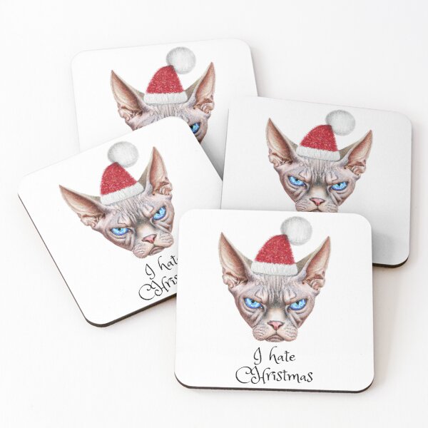 Item preview, Sphynx cat hates Christmas  designed and sold by CuteAnimals666.