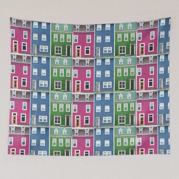 Item preview, Pink Blue Green Row Houses  designed and sold by Corshe.