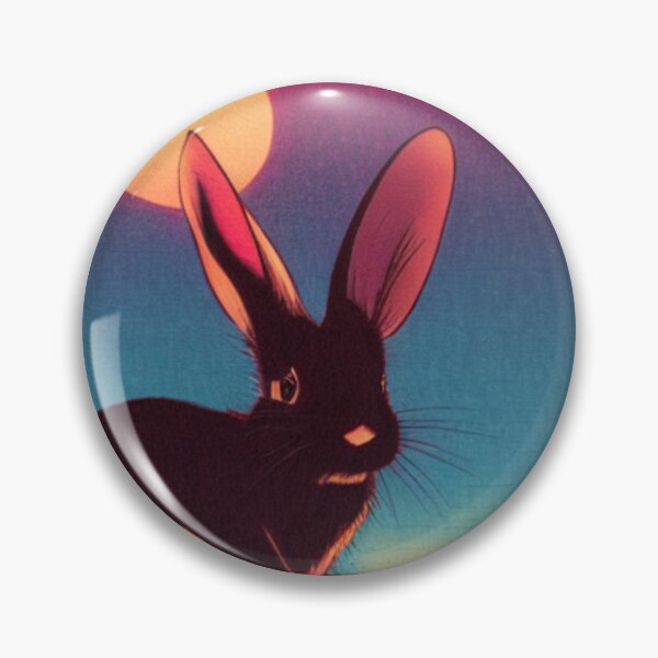 Item preview, Retro 90s Beautiful Black Mini Rex Bunny Mom of Rex Rabbit designed and sold by wigobun.