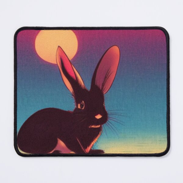 Item preview, Retro 90s Beautiful Black Mini Rex Bunny Mom of Rex Rabbit designed and sold by wigobun.