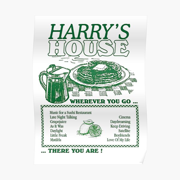 harrys house menu Poster