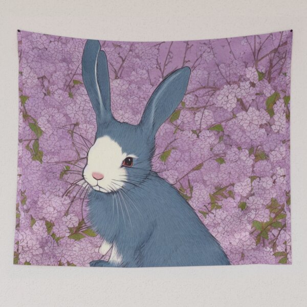 Item preview, Purple and Lilac Flowers Mini Rex Rabbit Bunny Cute Bunny Mom designed and sold by wigobun.