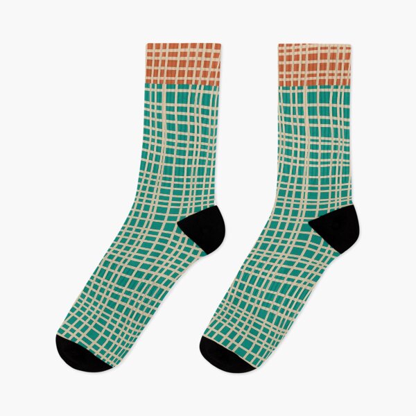 Item preview, Mid Century Modern Woven Color Block Pattern in Mid Mod Burnt Orange, Turquoise Teal, and Beige designed and sold by kierkegaard.
