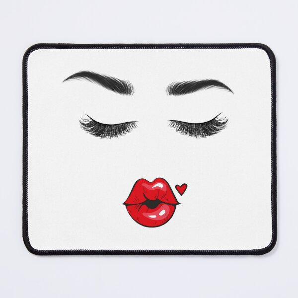 Item preview, Eyelashes and red lips kiss designed and sold by Mermaidssparkle.