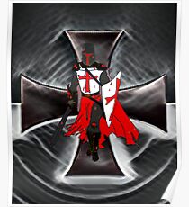 Templar Knight T-Shirt Distressed Cross Medieval Fraternity Poster