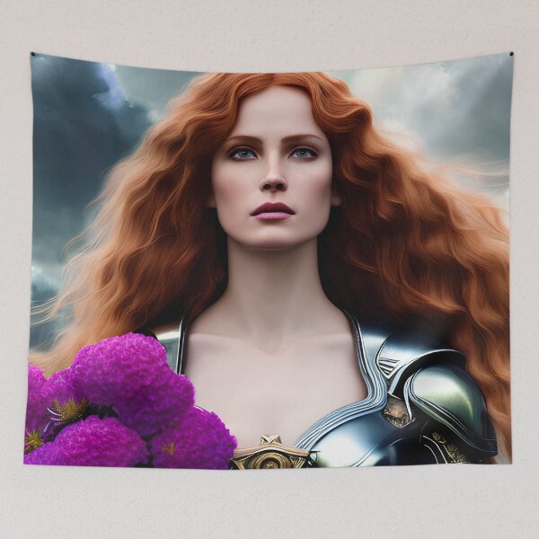 Item preview, Lady Knight With Purple Flowers designed and sold by Tau Tia L Douglass.