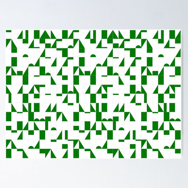 Item preview, patron de diseño artistico abstracto moderno minimalista geometrico mosaicos tiras blanco y verde designed and sold by Guido Martini Bernasconi.