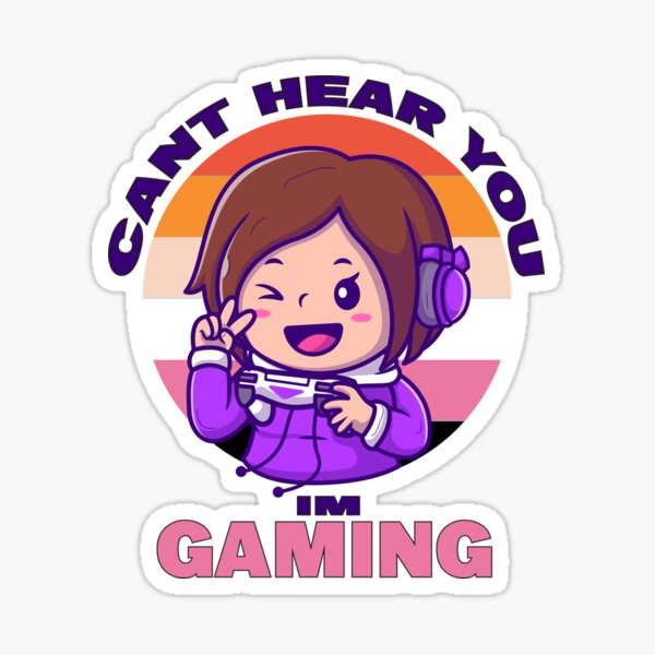 Can't Talk, Gaming - Cute Anime Girl Gamer Design - Gaming - Sticker