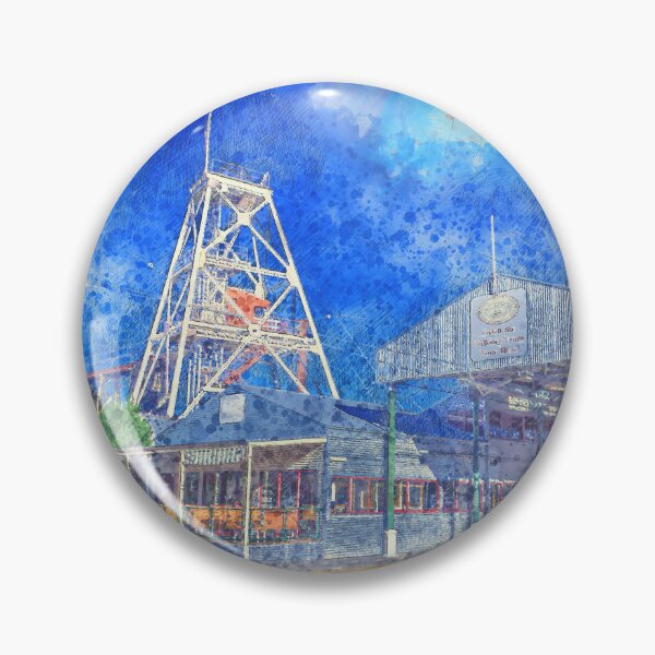 Item preview, Central Deborah Gold Mine and Tram Stop - Artists Watercolor and Sketch - Bendigo, Victoria designed and sold by Steven Jodoin.