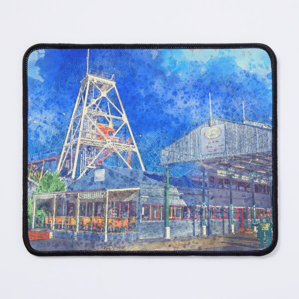 Item preview, Central Deborah Gold Mine and Tram Stop - Artists Watercolor and Sketch - Bendigo, Victoria designed and sold by Steven Jodoin.