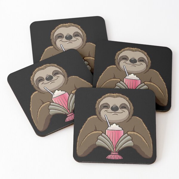 Item preview, Sloth having a Strawberry Milkshake designed and sold by jonmlam.
