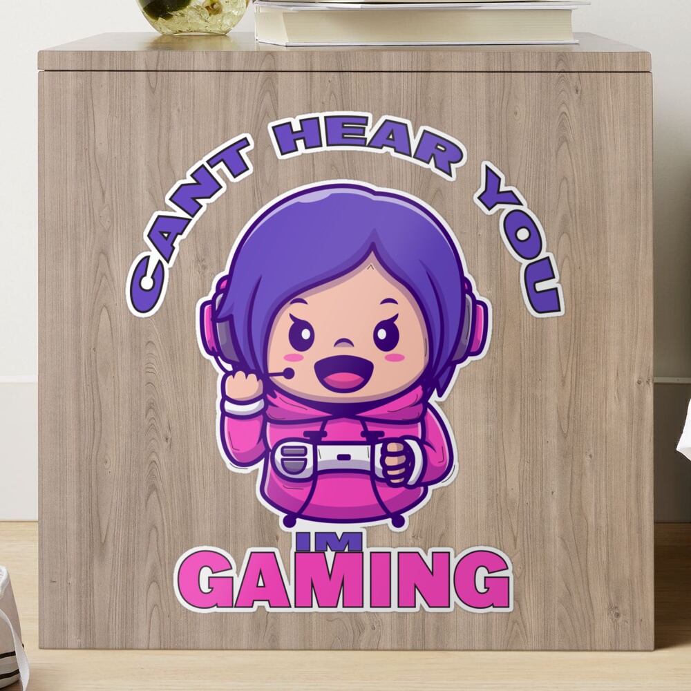 Can't Talk, Gaming - Cute Anime Girl Gamer Design - Gaming - Sticker