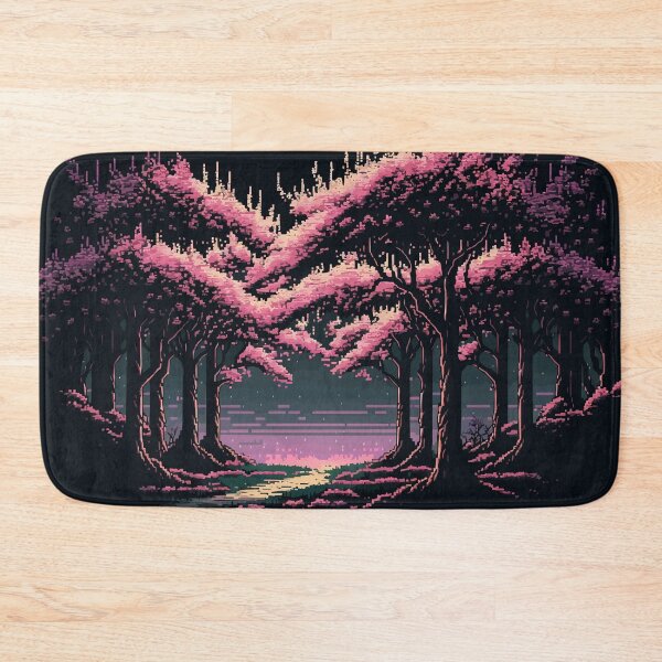 Item preview, Cherry Blossom Sunset Trees Pixel Art Aesthetic Pink Cozy Japanese designed and sold by wearhypeco.