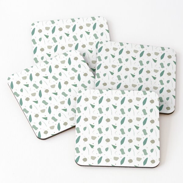 Item preview, Northern Trees. Abstract print in green and brown tones. designed and sold by IlustradoArts.