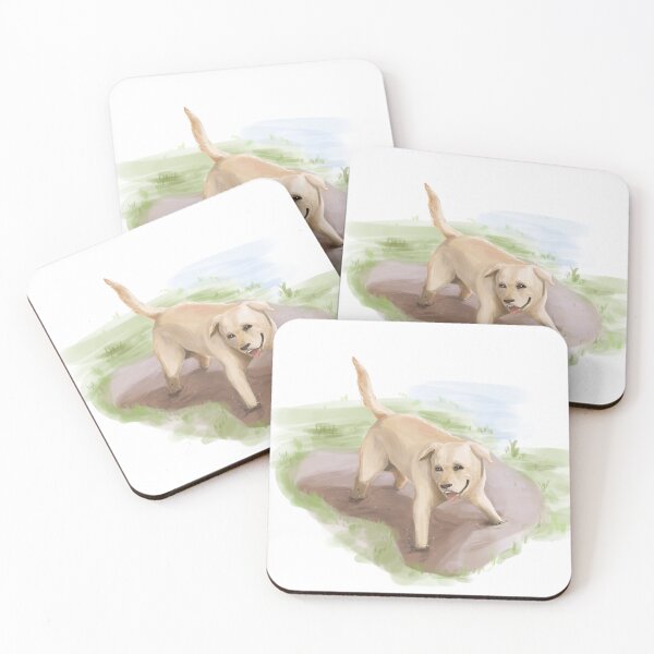 Item preview, dog playing puddle designed and sold by Drawabook.