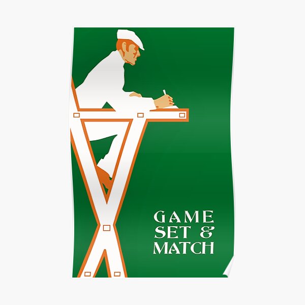 Arbitre de tennis rétro, jeu de jeu et match Poster