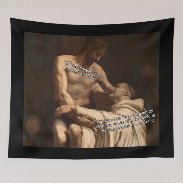 Item preview, The eternally loving embrace of Christ - Thanksgiving, Christmas And Birthday Party Gift Ideas for Classic Memes Lovers and Fans designed and sold by Memeing Everything.