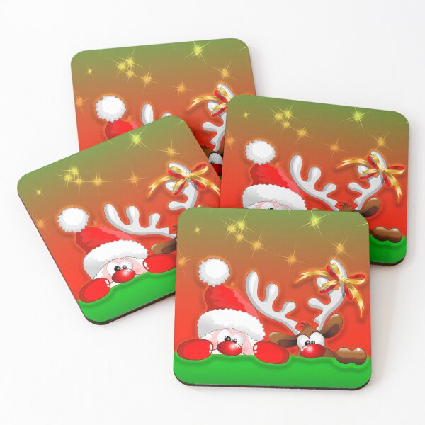 Item preview, Funny Christmas Santa and Reindeer Cartoon designed and sold by BluedarkArt.