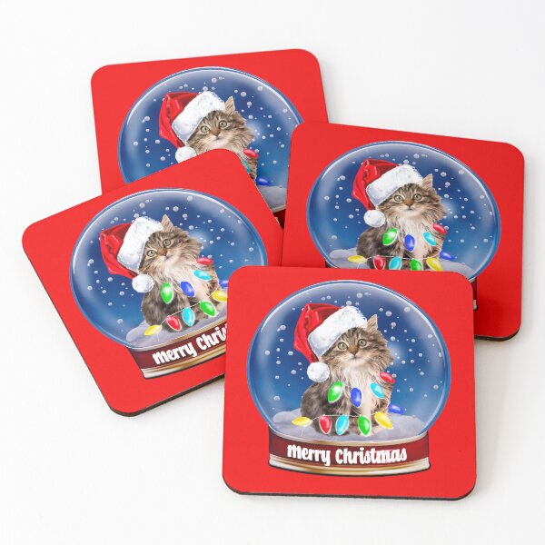 Item preview, Cute Longhair Kitten Christmas Snow Globe Cat designed and sold by PG Illustration.