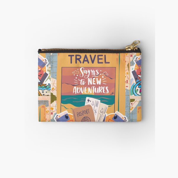 Item preview, Travel, say yes to new adventures, illustrated colorful poster, Sticker, gift card, artboardprint, Hardcover Journals, iPhone Cases&Skins, Canvas Print, Framed Art Print, Photographic, Metal Print, designed and sold by SpiralStairShop.