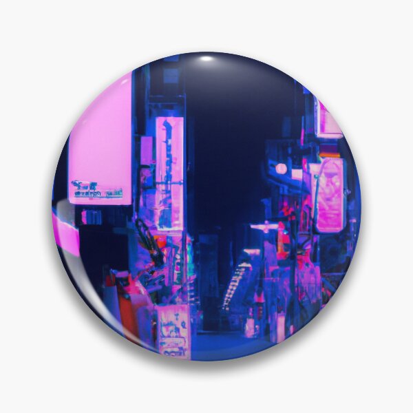 Aperçu de l'œuvre Ruelle de la ville de néon japonais rose créée et vendue par Dareshift.