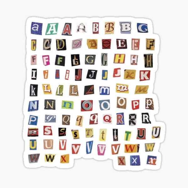 Item preview, cut out magazine alphabet sticker pack journal newspaper designed and sold by moonna designs.