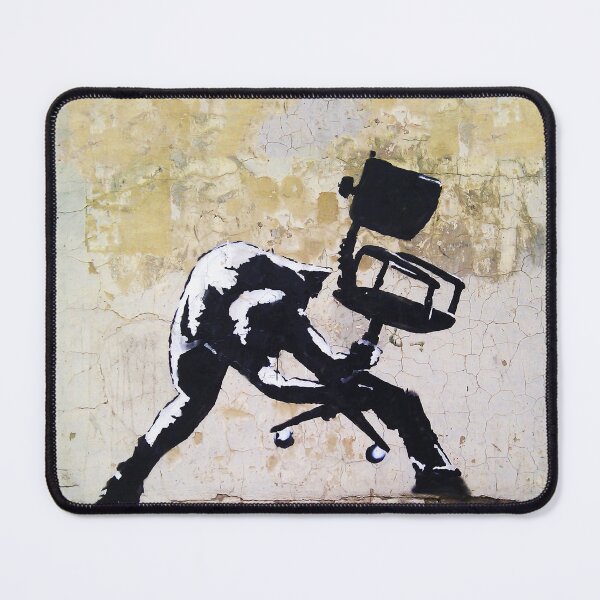 Aperçu de l'œuvre Banksy London Calling - Chaise de bureau créée et vendue par WE-ARE-BANKSY.