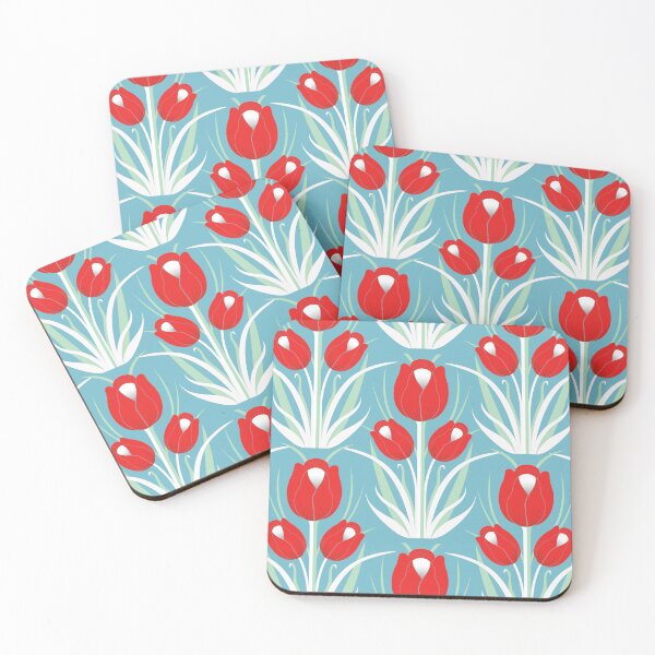 Item preview, TULIP LOVE - Ruby Red + Blue Hosta designed and sold by Carina Parry Studios.