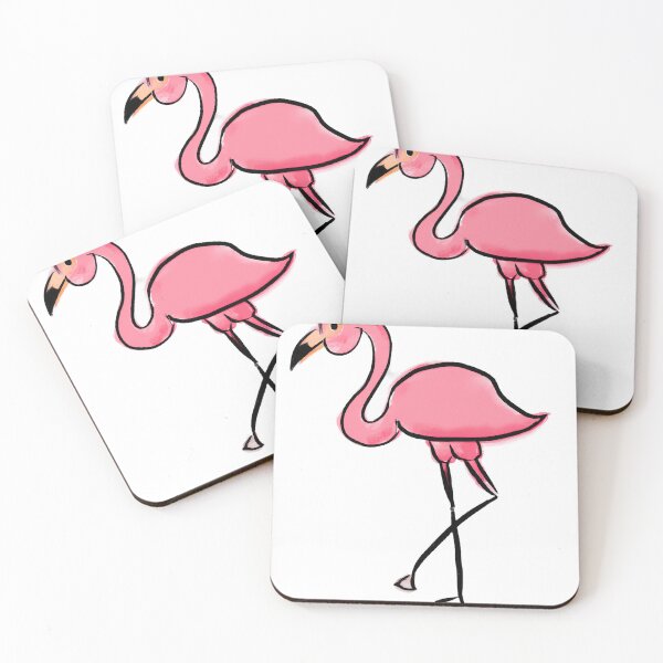 Item preview, Cute Flamingo Drawing designed and sold by WeHeartAnimals.