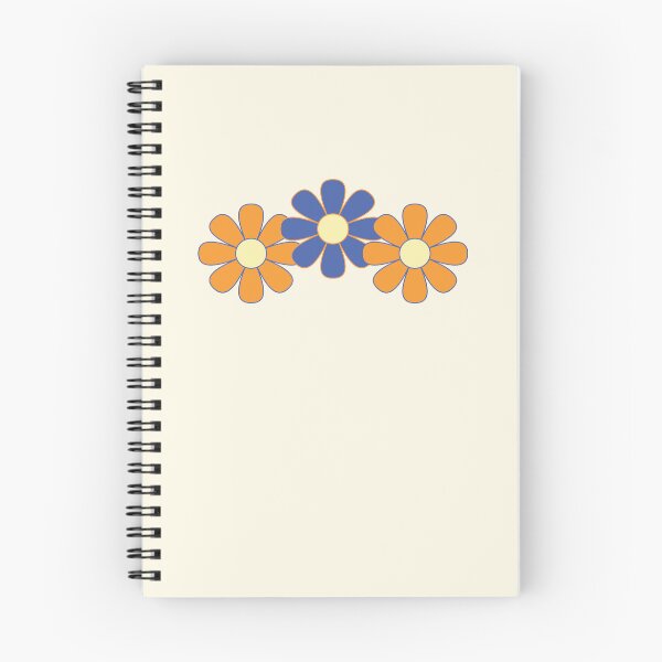 Item preview, 3 Retro Orange + Blue Daisies  designed and sold by type-and-create.
