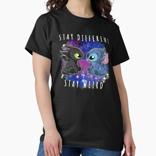 Item preview, Toothless And Stitch Stay Different Stay Weird Short Sleeve  designed and sold by waldosimon14.