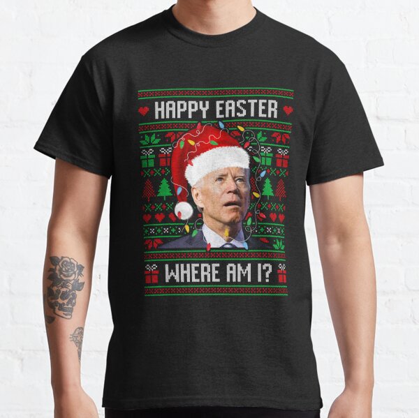 Happy Easter Where Am I Funny Joe Biden Santa Xmas Wrapping Paper