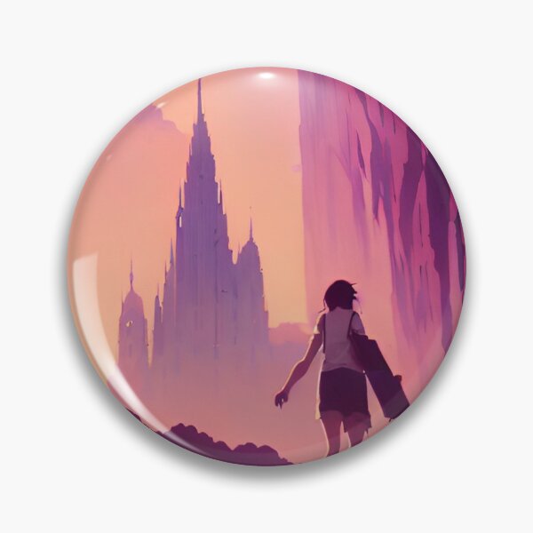 Item preview, Anime Girl Castle Lofi Scenario Landscape designed and sold by Trendy-Now.