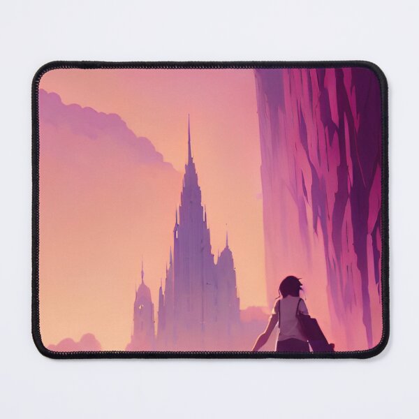 Item preview, Anime Girl Castle Lofi Scenario Landscape designed and sold by Trendy-Now.