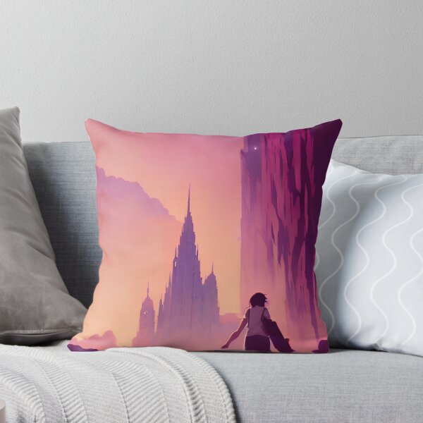 Item preview, Anime Girl Castle Lofi Scenario Landscape designed and sold by Trendy-Now.