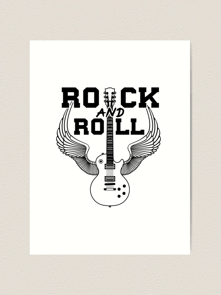 80s Rock & Roll Music Guitar with Wings