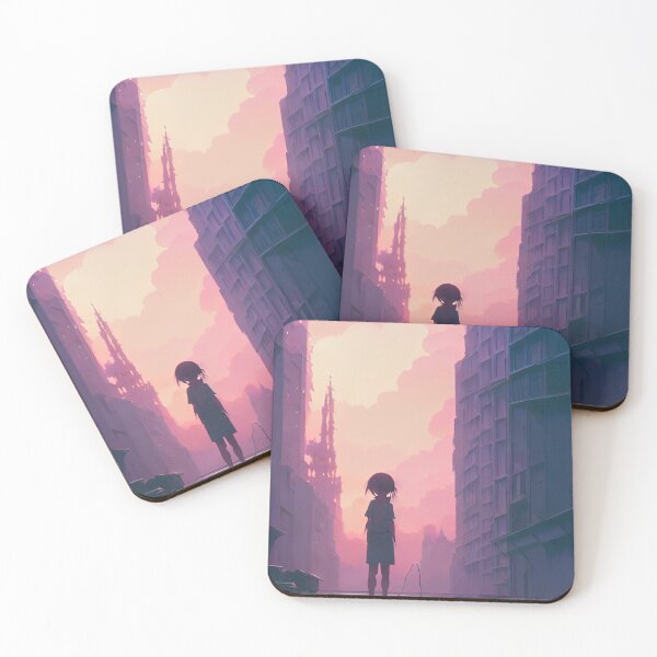 Item preview, Anime Girl Pink Lofi Scenario Landscape designed and sold by Trendy-Now.