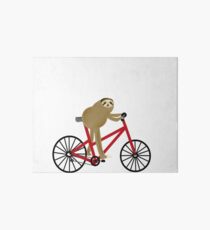 Sloth Riding A Red Bicycle Art Board Print