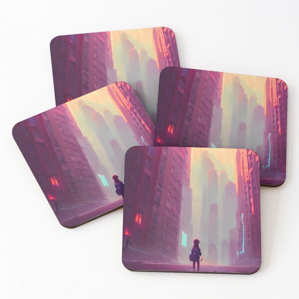 Item preview, Cute Anime Girl in Streets Lofi Scenario Shadow Landscape designed and sold by Trendy-Now.