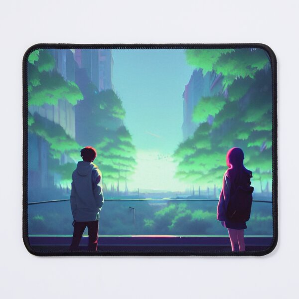 Item preview, A Couple in Bridge Lofi Scenario Anime Landscape designed and sold by Trendy-Now.