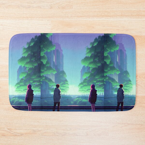 Item preview, A Couple in Bridge Lofi Scenario Anime Landscape designed and sold by Trendy-Now.